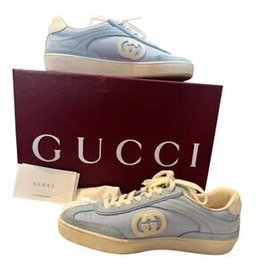 Gucci Interlocking G suede low-top sneakers by Gucci sz 36.5 Box, dustbag